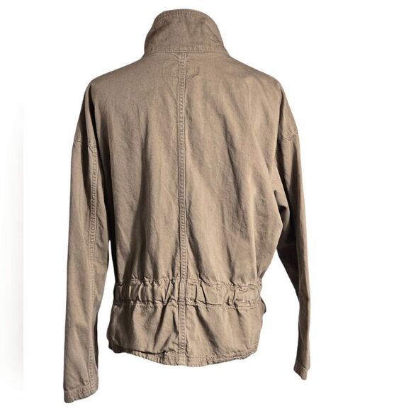 Time and Tru Tan Cropped Tie Front Utility Jacket - Picture 4 of 6